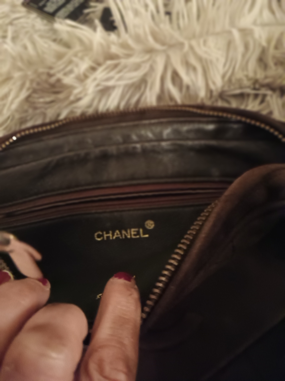 CHANEL Dark Brown Suede Quilted Crossbody with Tassel and Gold Charm - Picture 8 of 9